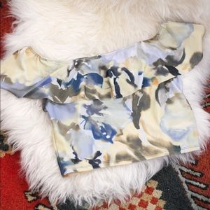 Kortni Jeane Floral Ruffle Around Swim Top